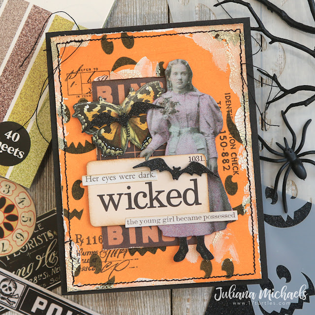 Wicked Halloween Card  Stencils, Ephemera & Frosted Crystal - 17turtles  Juliana Michaels